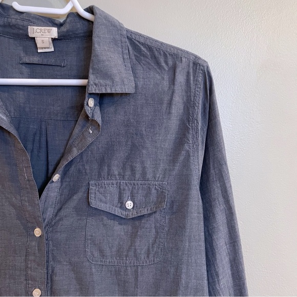 J.Crew Factory Chambray Oversized Tunic Top - Picture 3 of 8